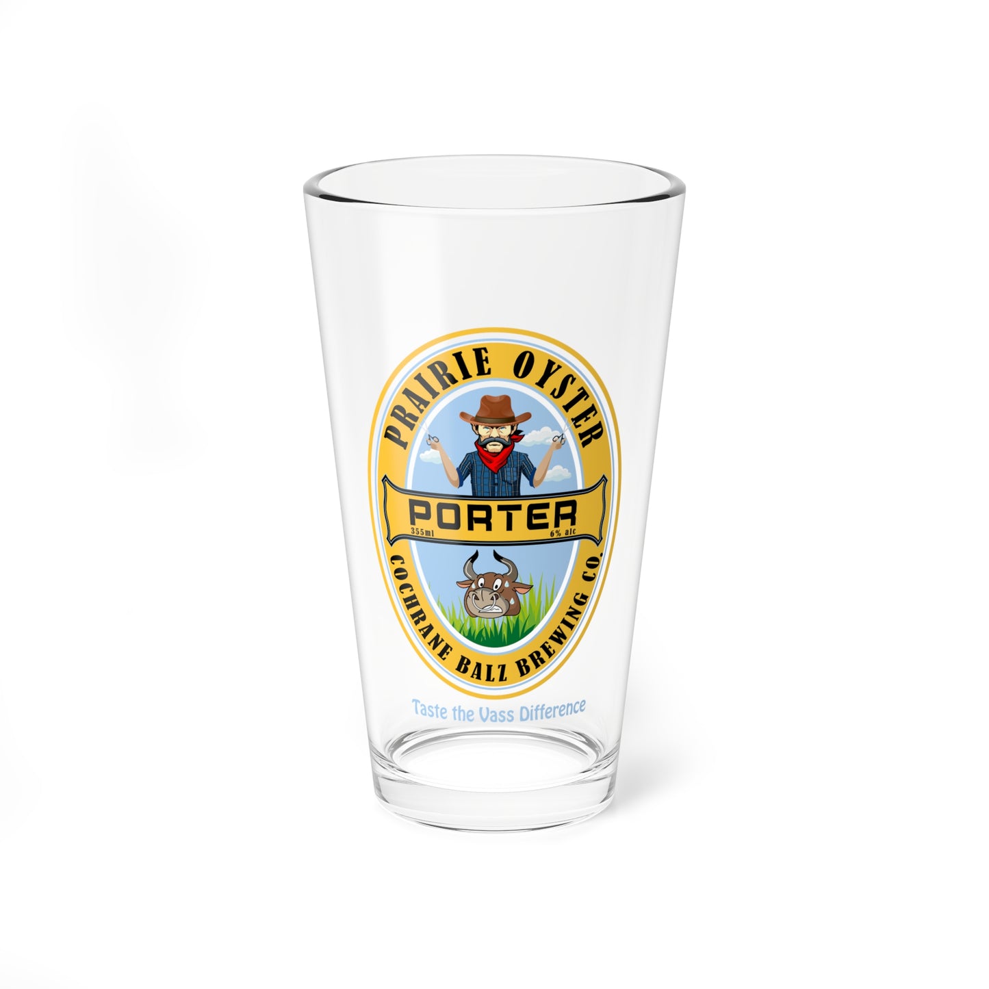 16oz Prairie Oyster Pint Glass