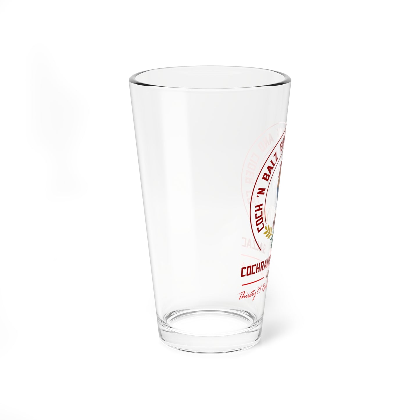 16oz Classic Coch 'N Balz Logo Pint Glass