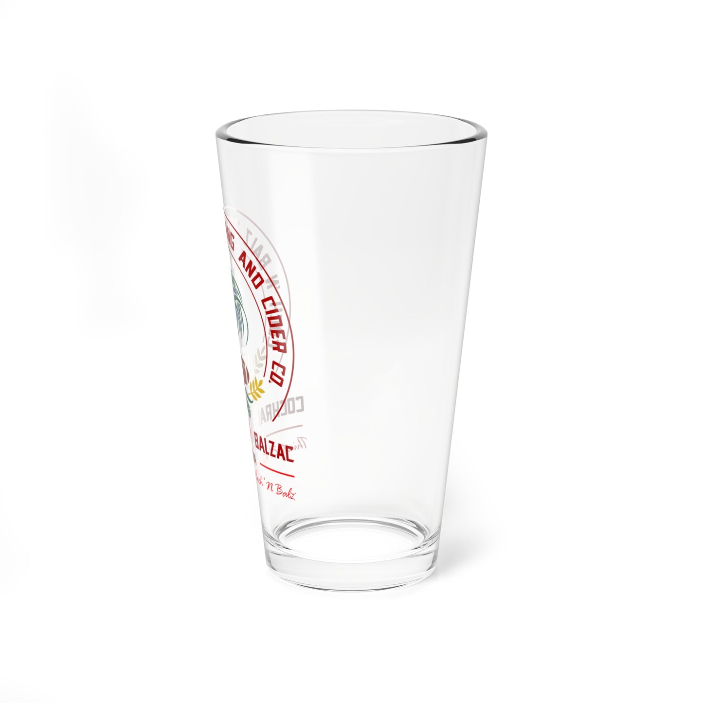 16oz Classic Coch 'N Balz Logo Pint Glass