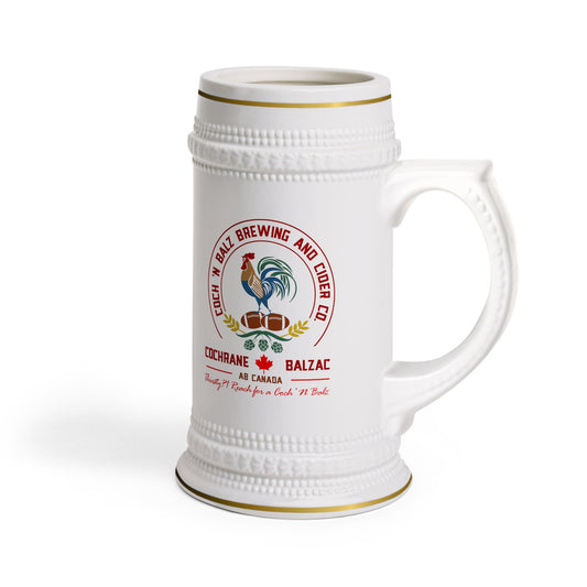 22oz Classic White  Logo Stein Mug